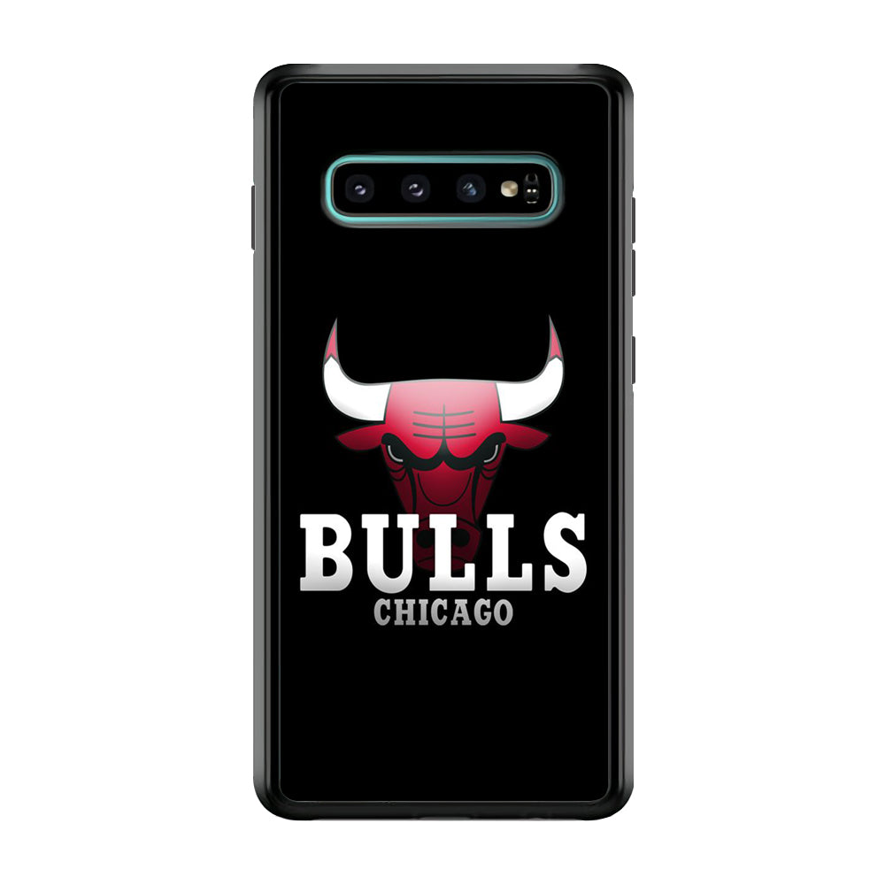 NBA Chicago Bulls Basketball 002 Samsung Galaxy S10 Plus Case-Phone Case-Rubber Black (2D Case)-Altracase