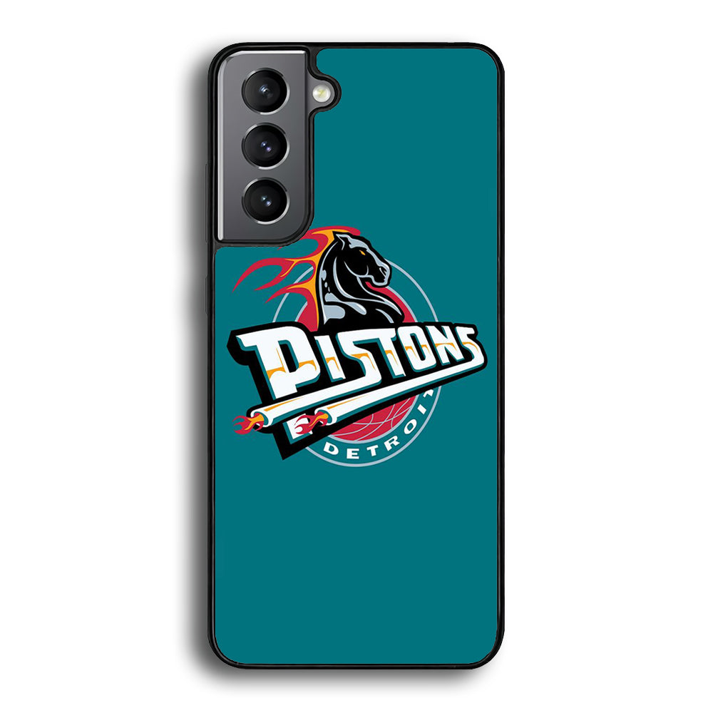 NBA Detroit Pistons Basketball 001 Samsung Galaxy S23 Plus Case-Phone Case-Rubber Black (2D Case)-Altracase