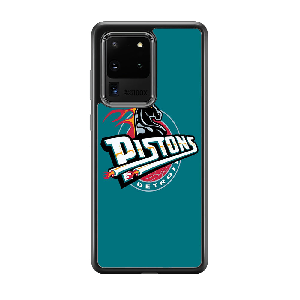 NBA Detroit Pistons Basketball 001 Samsung Galaxy S20 Ultra Case-Phone Case-Rubber Black (2D Case)-Altracase