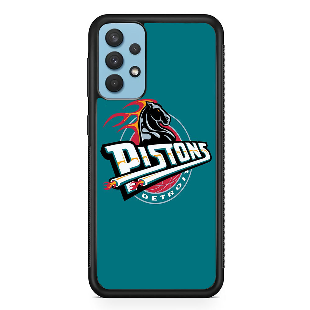NBA Detroit Pistons Basketball 001 Samsung Galaxy A32 Case-Phone Case-Rubber Black (2D Case)-Altracase