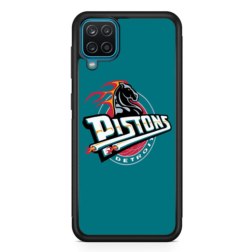 NBA Detroit Pistons Basketball 001 Samsung Galaxy A12 Case-Phone Case-Rubber Black (2D Case)-Altracase