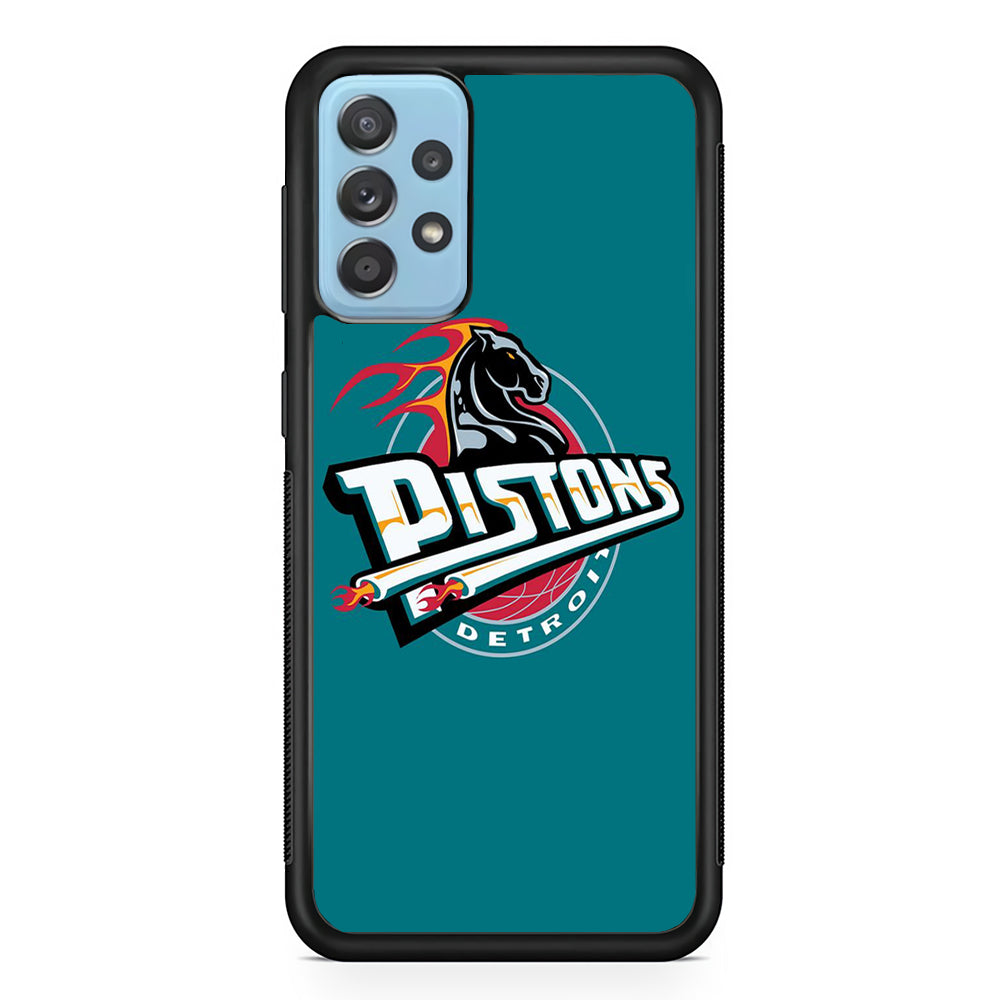 NBA Detroit Pistons Basketball 001 Samsung Galaxy A72 Case-Phone Case-Rubber Black (2D Case)-Altracase