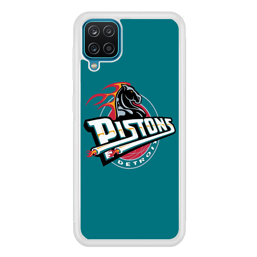NBA Detroit Pistons Basketball 001 Samsung Galaxy A12 Case-Phone Case-Rubber White (2D Case)-Altracase