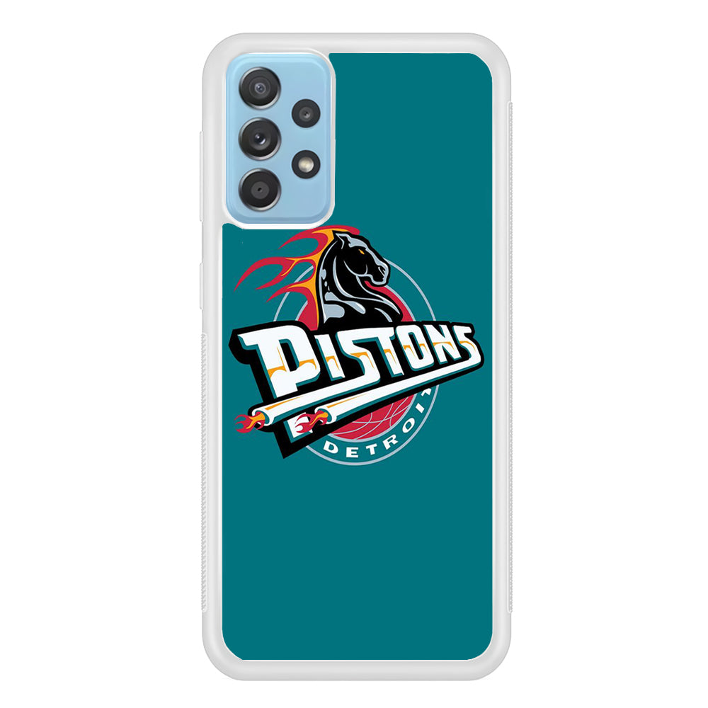 NBA Detroit Pistons Basketball 001 Samsung Galaxy A72 Case-Phone Case-Rubber White (2D Case)-Altracase