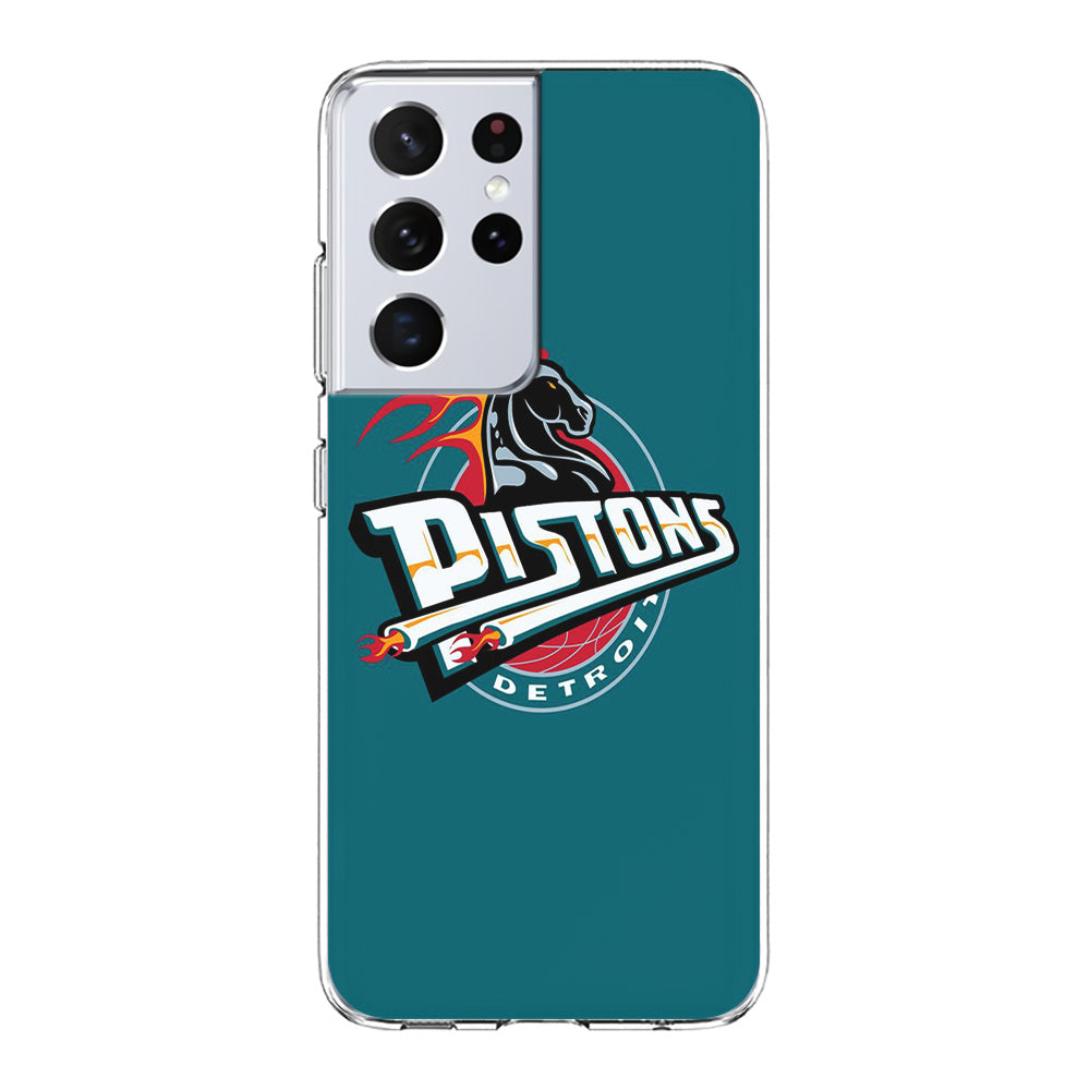 NBA Detroit Pistons Basketball 001 Samsung Galaxy S21 Ultra Case-Phone Case-Clear Soft Case-Altracase