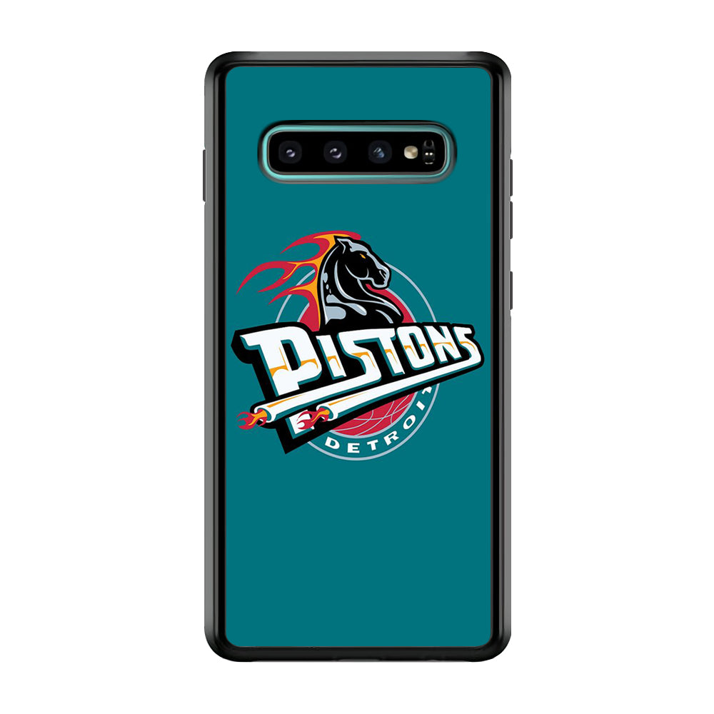 NBA Detroit Pistons Basketball 001 Samsung Galaxy S10 Plus Case-Phone Case-Rubber Black (2D Case)-Altracase