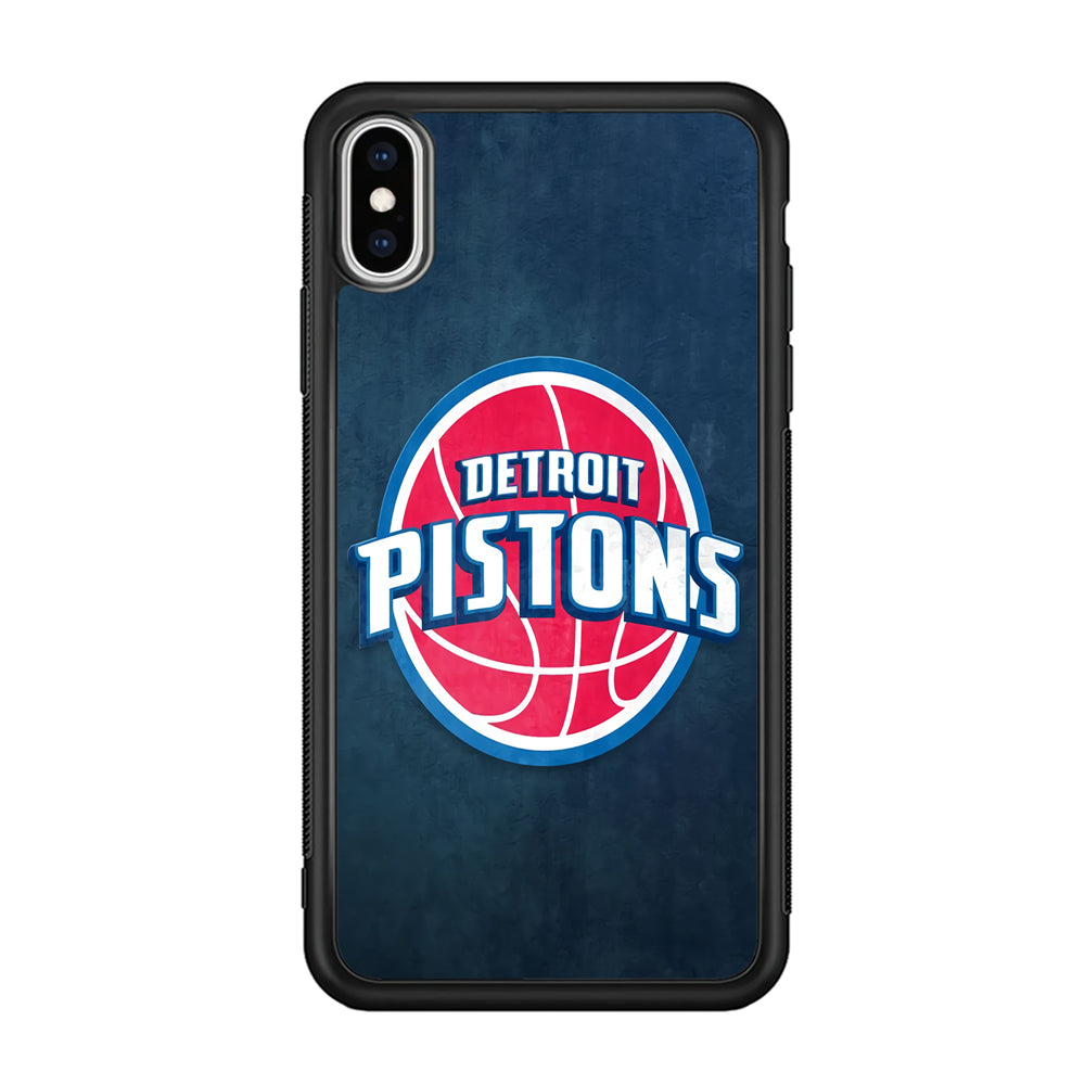 NBA Detroit Pistons Basketball 002 iPhone Xs Case-Phone Case-Rubber Black (2D Case)-Altracase