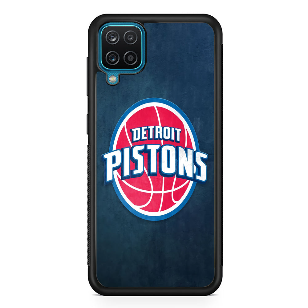 NBA Detroit Pistons Basketball 002 Samsung Galaxy A12 Case-Phone Case-Rubber Black (2D Case)-Altracase