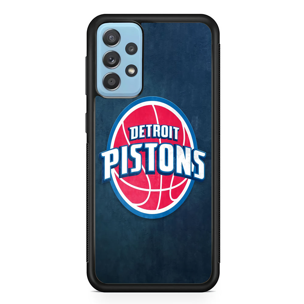NBA Detroit Pistons Basketball 002 Samsung Galaxy A72 Case-Phone Case-Rubber Black (2D Case)-Altracase