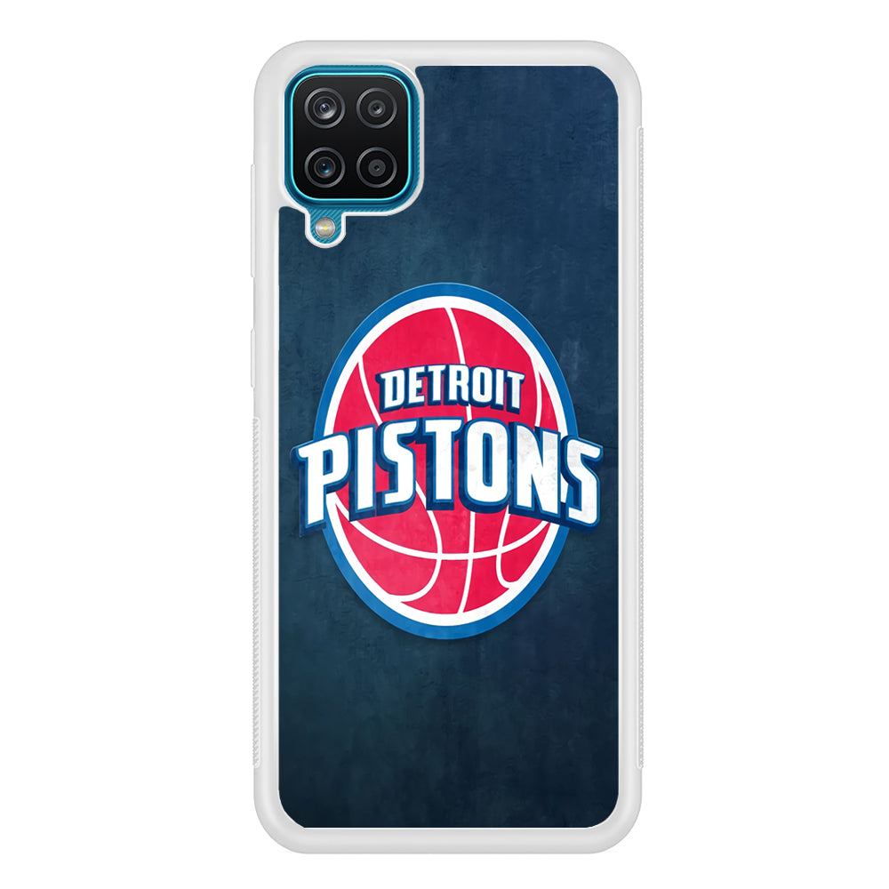 NBA Detroit Pistons Basketball 002 Samsung Galaxy A12 Case-Phone Case-Rubber White (2D Case)-Altracase