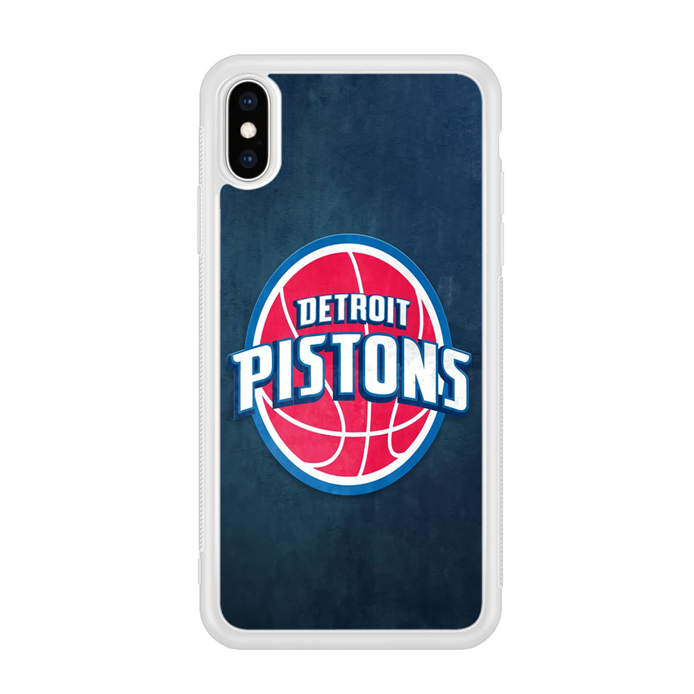 NBA Detroit Pistons Basketball 002 iPhone Xs Case-Phone Case-Rubber White (2D Case)-Altracase