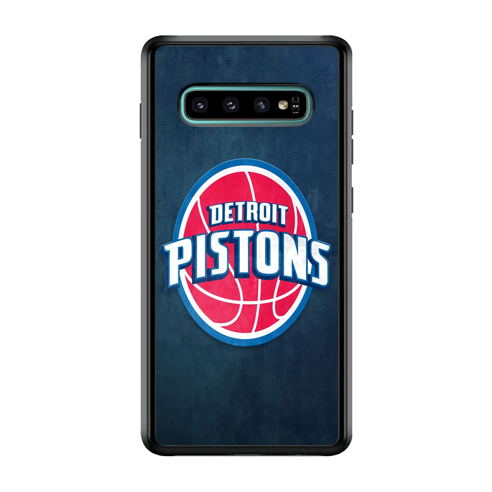 NBA Detroit Pistons Basketball 002 Samsung Galaxy S10 Plus Case-Phone Case-Rubber Black (2D Case)-Altracase