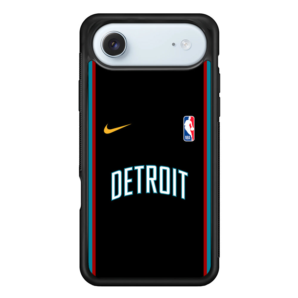 NBA Detroit Pistons Black Nike iPhone 17 Air Case - Altracase