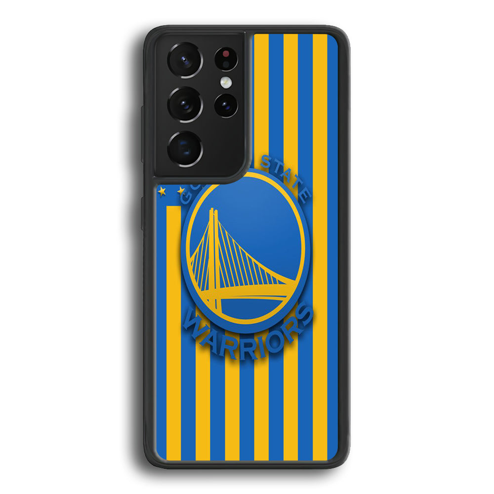NBA Golden State Warriors Basketball 001 Samsung Galaxy S21 Ultra Case-Phone Case-Rubber Black (2D Case)-Altracase
