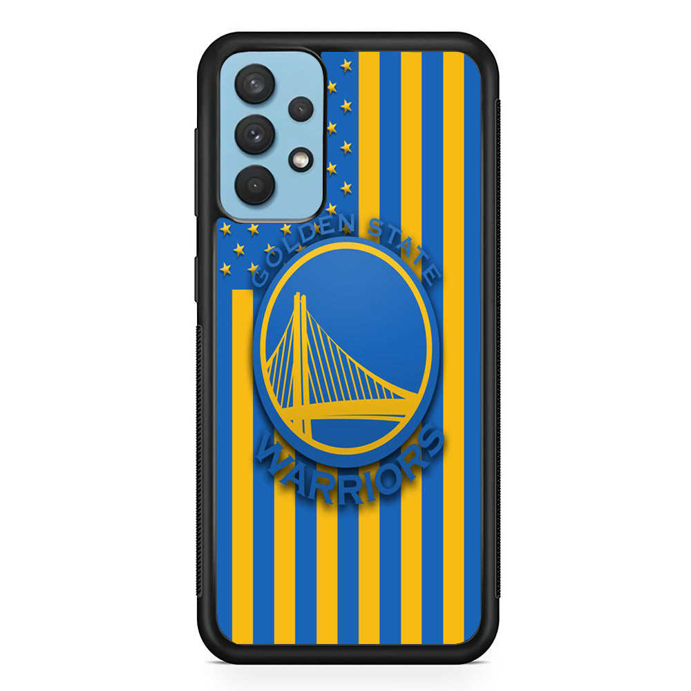 NBA Golden State Warriors Basketball 001 Samsung Galaxy A32 Case-Phone Case-Rubber Black (2D Case)-Altracase