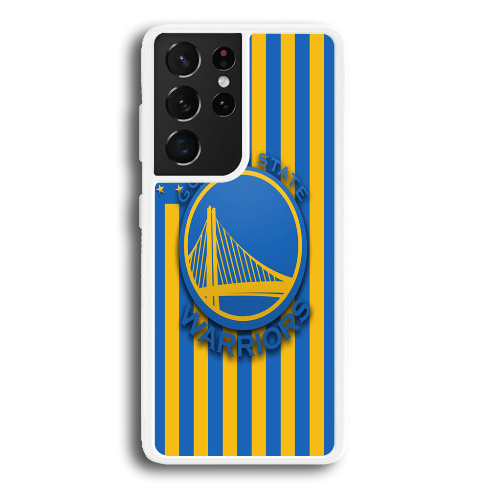 NBA Golden State Warriors Basketball 001 Samsung Galaxy S24 Ultra Case-Phone Case-Rubber White (2D Case)-Altracase