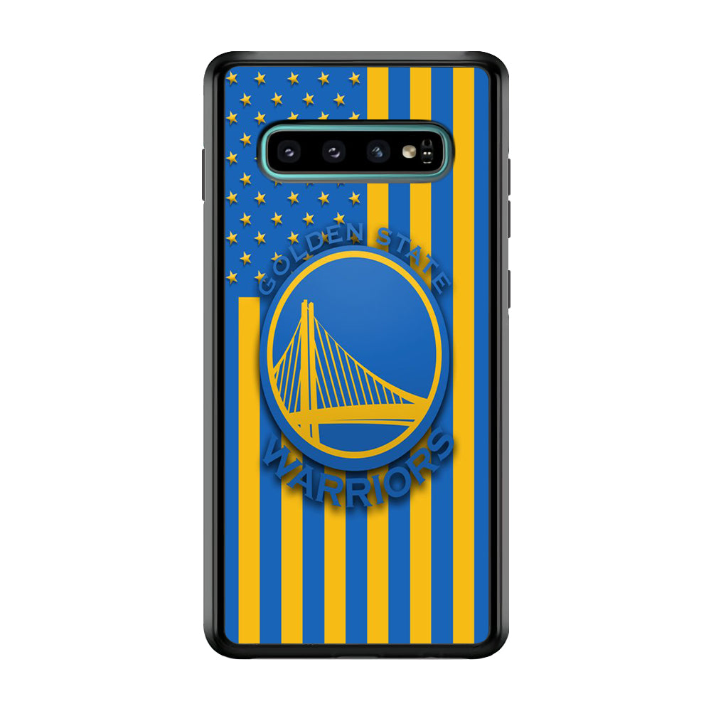 NBA Golden State Warriors Basketball 001 Samsung Galaxy S10 Plus Case-Phone Case-Rubber Black (2D Case)-Altracase