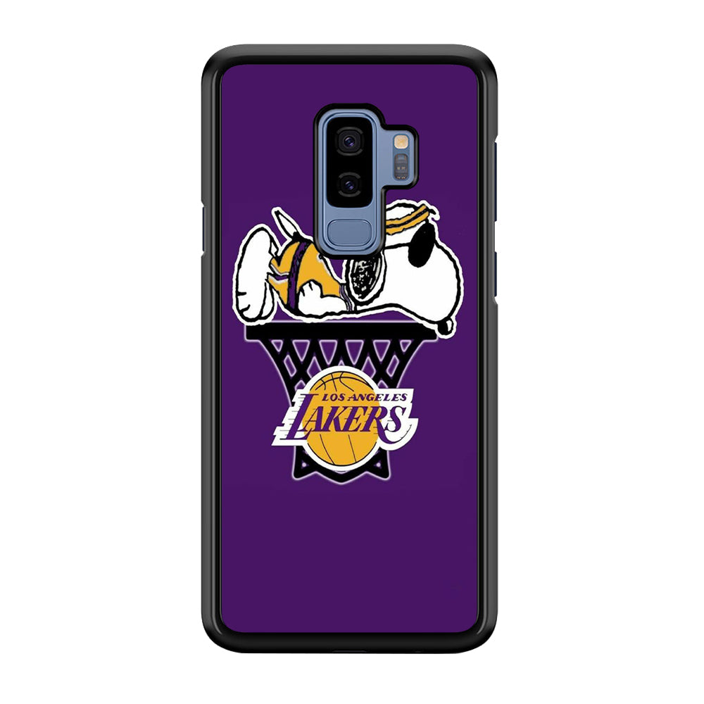 NBA Lakers Snoopy Basketball Samsung Galaxy S9 Plus Case-Phone Case-Rubber Black (2D Case)-Altracase
