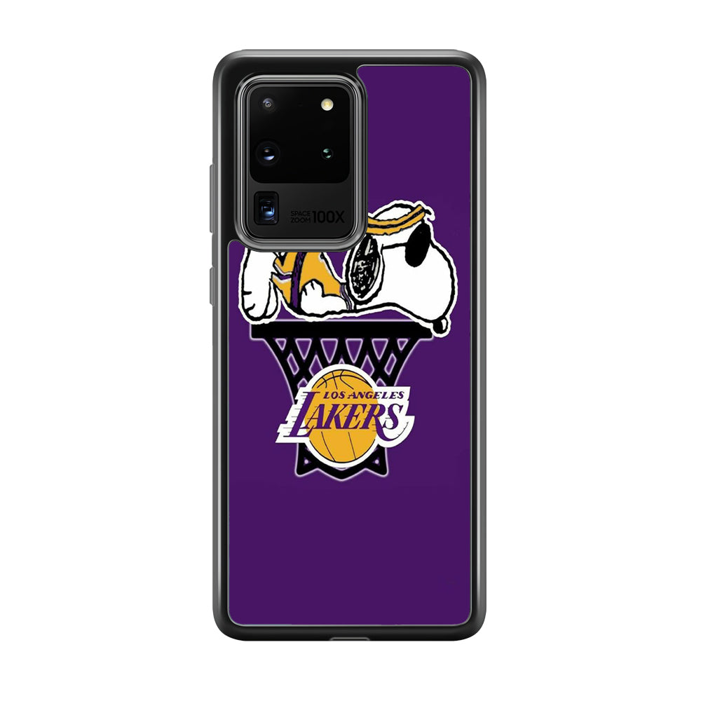 NBA Lakers Snoopy Basketball Samsung Galaxy S20 Ultra Case-Phone Case-Tempered Glass Case-Altracase
