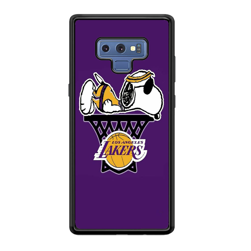 NBA Lakers Snoopy Basketball Samsung Galaxy Note 9 Case-Phone Case-Rubber Black (2D Case)-Altracase
