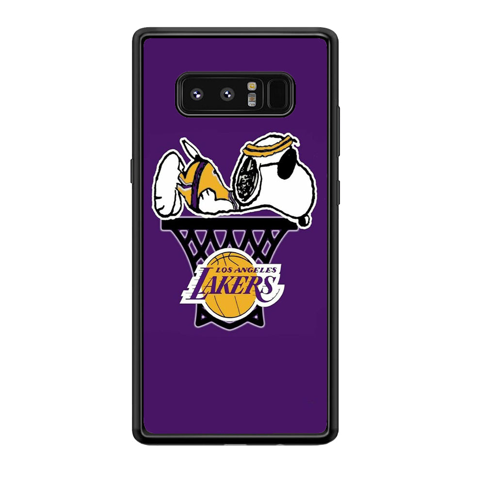 NBA Lakers Snoopy Basketball Samsung Galaxy Note 8 Case-Phone Case-Rubber Black (2D Case)-Altracase