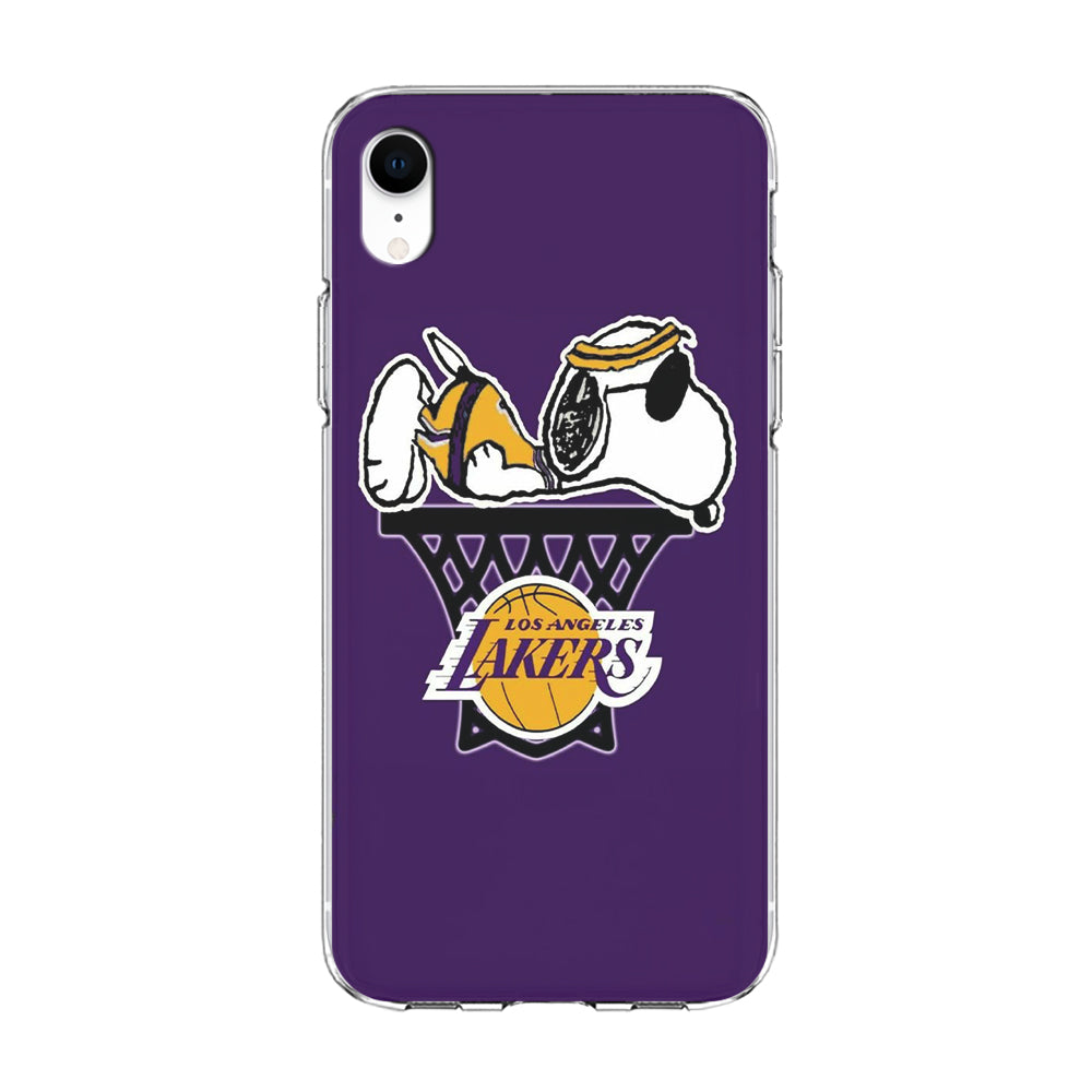 NBA Lakers Snoopy Basketball iPhone XR Case-Phone Case-Clear Soft Case-Altracase