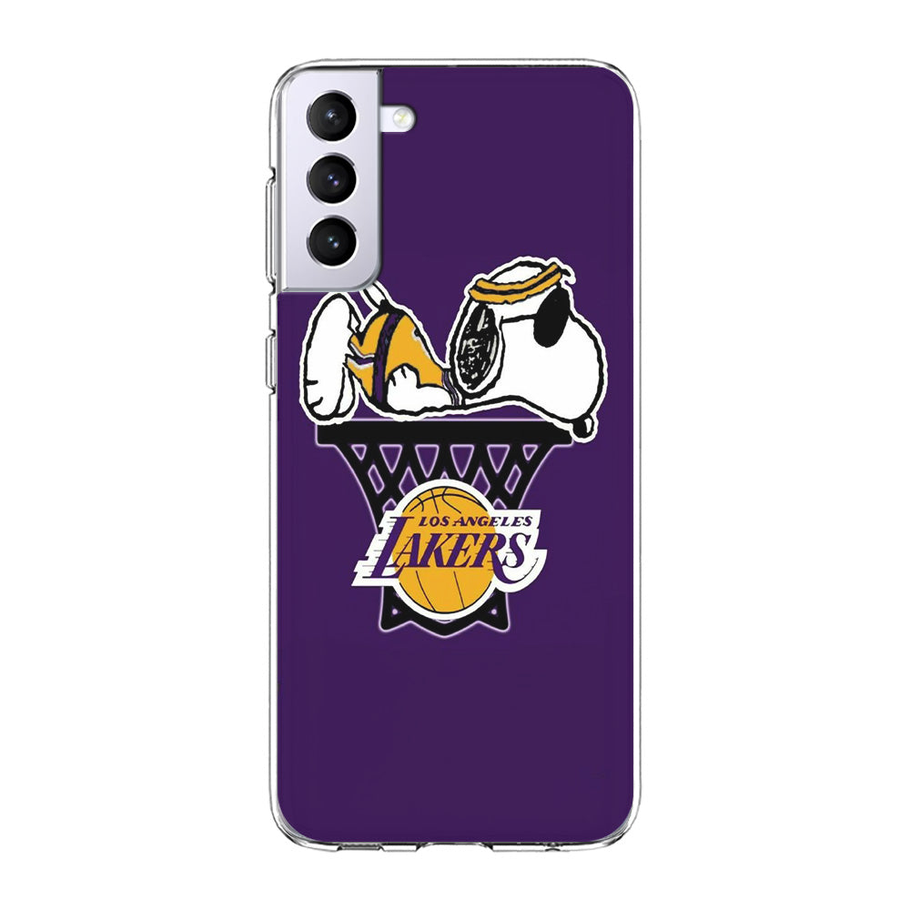 NBA Lakers Snoopy Basketball Samsung Galaxy S22 Case-Phone Case-Clear Soft Case-Altracase