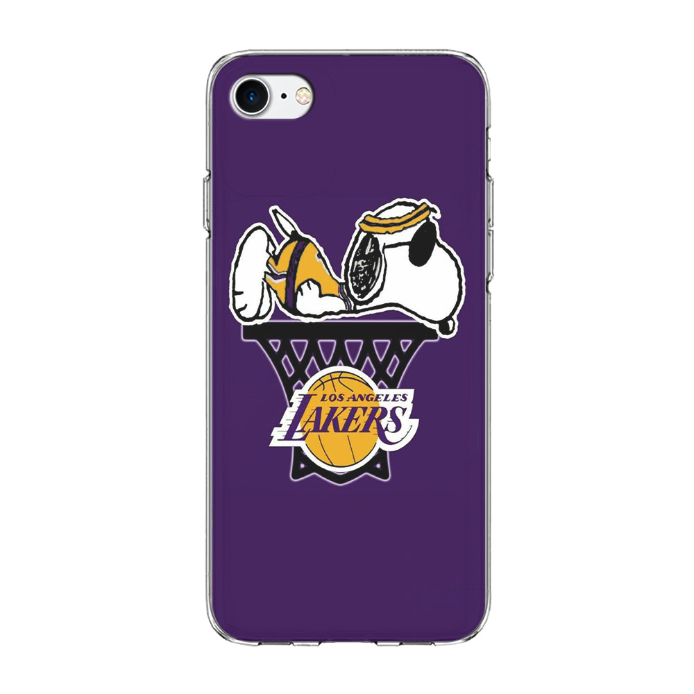 NBA Lakers Snoopy Basketball iPhone SE 3 2022 Case-Phone Case-Clear Soft Case-Altracase