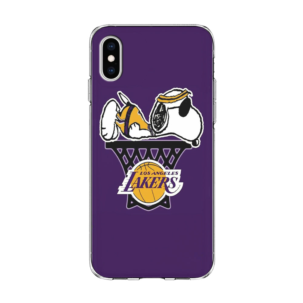 NBA Lakers Snoopy Basketball iPhone Xs Case-Phone Case-Clear Soft Case-Altracase