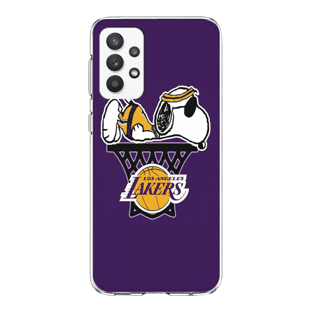 NBA Lakers Snoopy Basketball Samsung Galaxy A32 Case-Phone Case-Clear Soft Case-Altracase