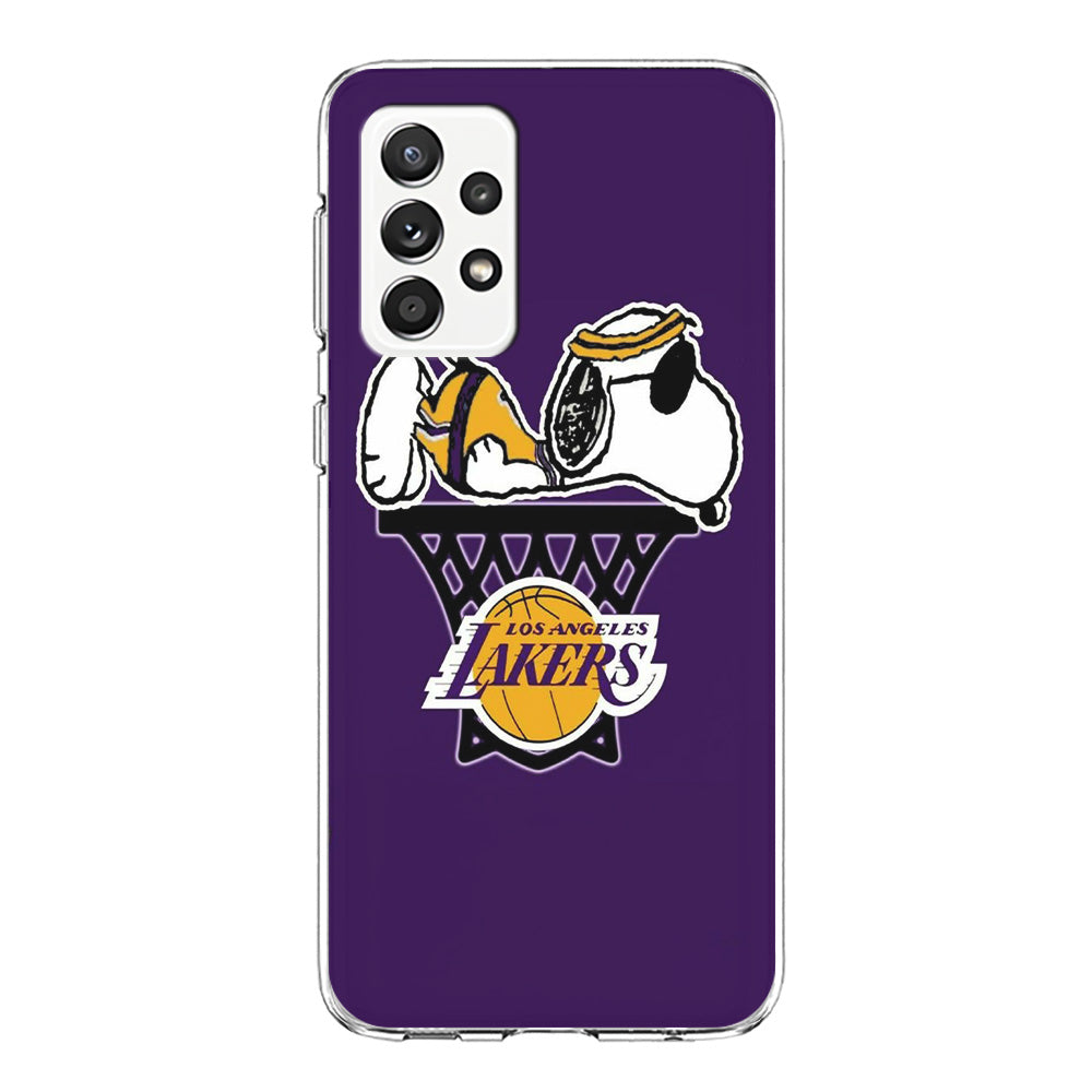 NBA Lakers Snoopy Basketball Samsung Galaxy A72 Case-Phone Case-Clear Soft Case-Altracase