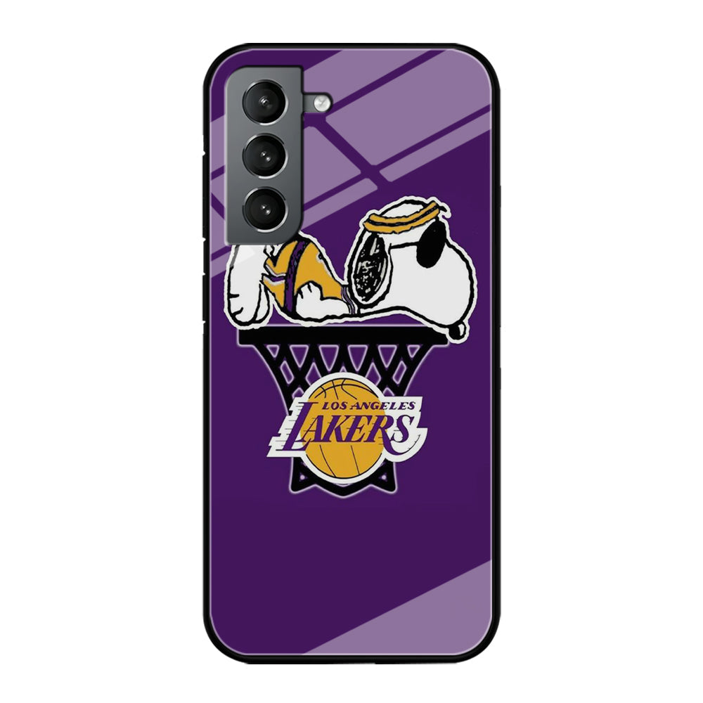 NBA Lakers Snoopy Basketball Samsung Galaxy S24 Case-Phone Case-Tempered Glass Case-Altracase