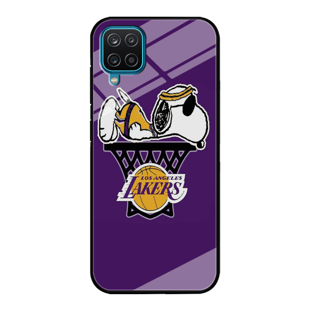 NBA Lakers Snoopy Basketball Samsung Galaxy A12 Case-Phone Case-Tempered Glass Case-Altracase