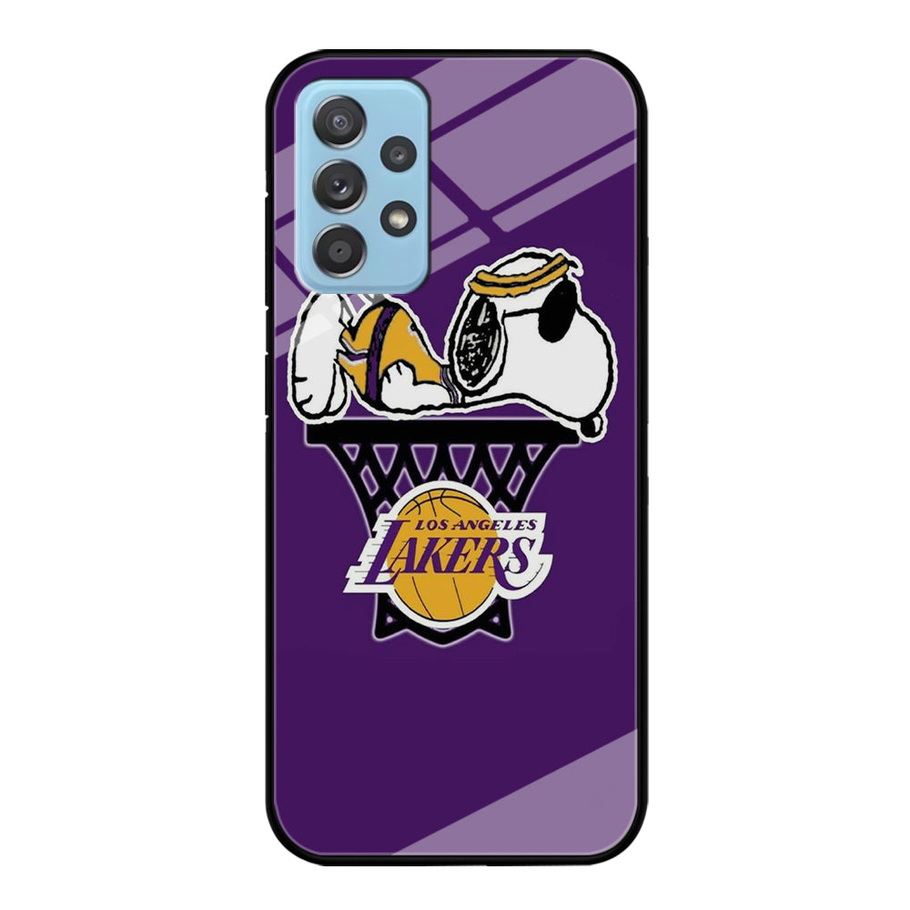 NBA Lakers Snoopy Basketball Samsung Galaxy A72 Case-Phone Case-Tempered Glass Case-Altracase