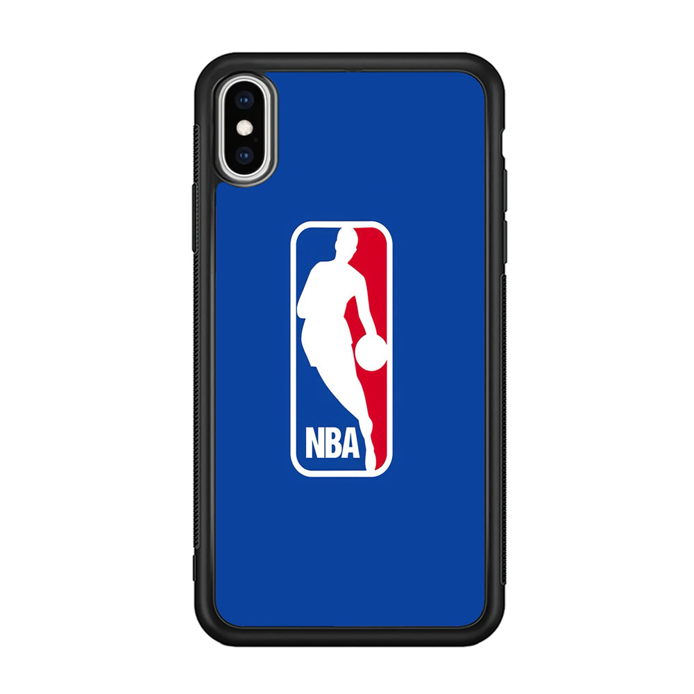 NBA Logo iPhone Xs Case-Phone Case-Rubber Black (2D Case)-Altracase