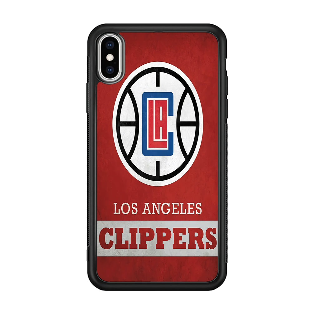 NBA Los Angeles Clippers Basketball 001 iPhone Xs Case-Phone Case-Rubber Black (2D Case)-Altracase