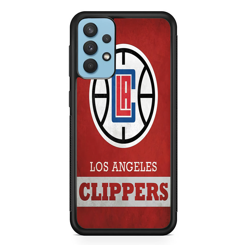 NBA Los Angeles Clippers Basketball 001 Samsung Galaxy A32 Case-Phone Case-Rubber Black (2D Case)-Altracase