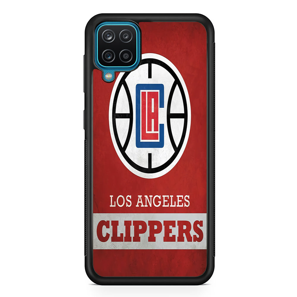 NBA Los Angeles Clippers Basketball 001 Samsung Galaxy A12 Case-Phone Case-Rubber Black (2D Case)-Altracase