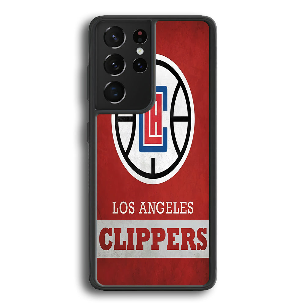 NBA Los Angeles Clippers Basketball 001 Samsung Galaxy S21 Ultra Case-Phone Case-Rubber Black (2D Case)-Altracase