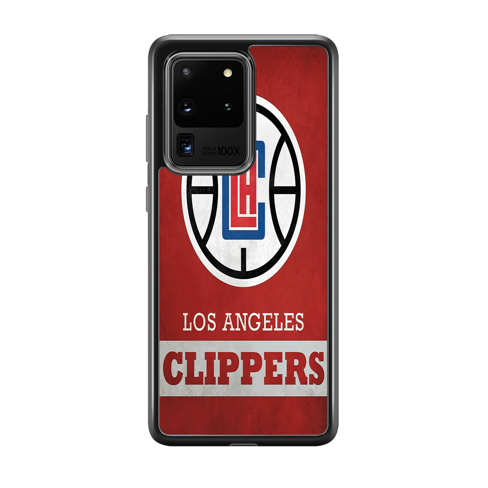 NBA Los Angeles Clippers Basketball 001 Samsung Galaxy S20 Ultra Case-Phone Case-Rubber Black (2D Case)-Altracase