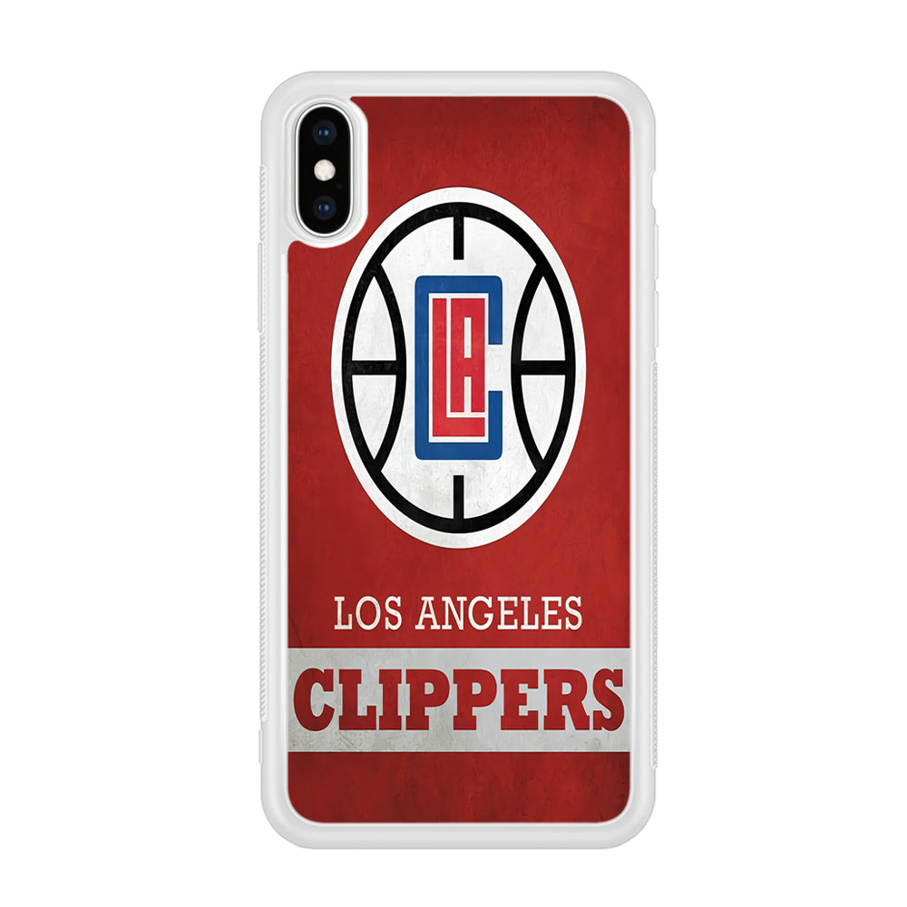 NBA Los Angeles Clippers Basketball 001 iPhone Xs Case-Phone Case-Rubber White (2D Case)-Altracase