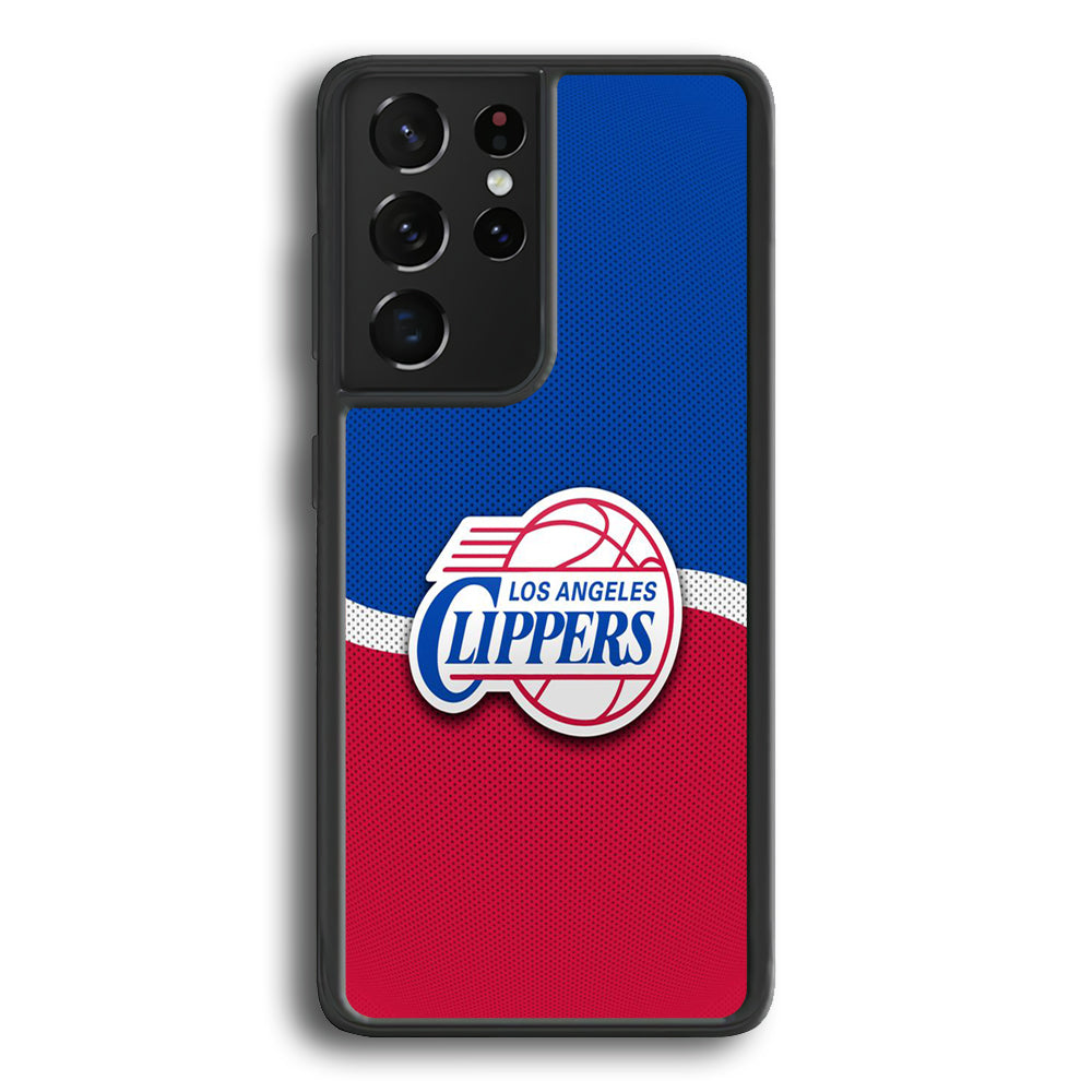 NBA Los Angeles Clippers Basketball 002 Samsung Galaxy S21 Ultra Case-Phone Case-Rubber Black (2D Case)-Altracase