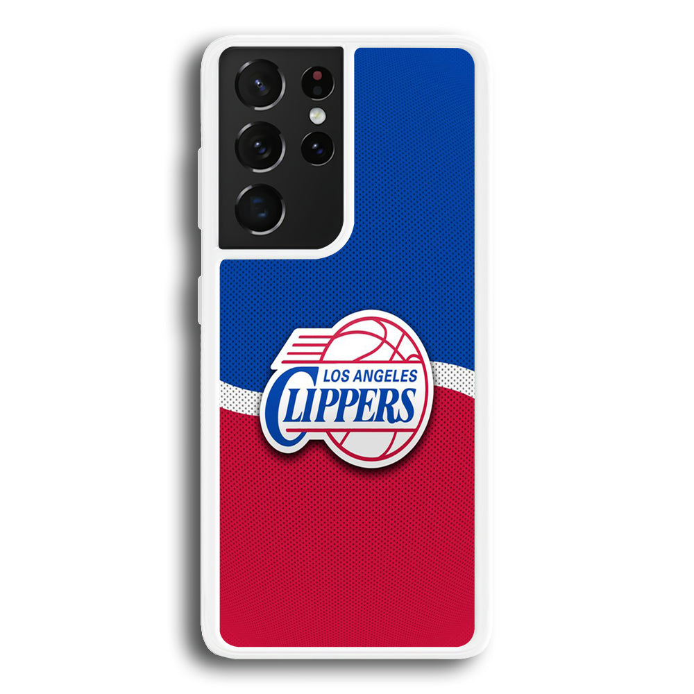 NBA Los Angeles Clippers Basketball 002 Samsung Galaxy S21 Ultra Case-Phone Case-Rubber White (2D Case)-Altracase