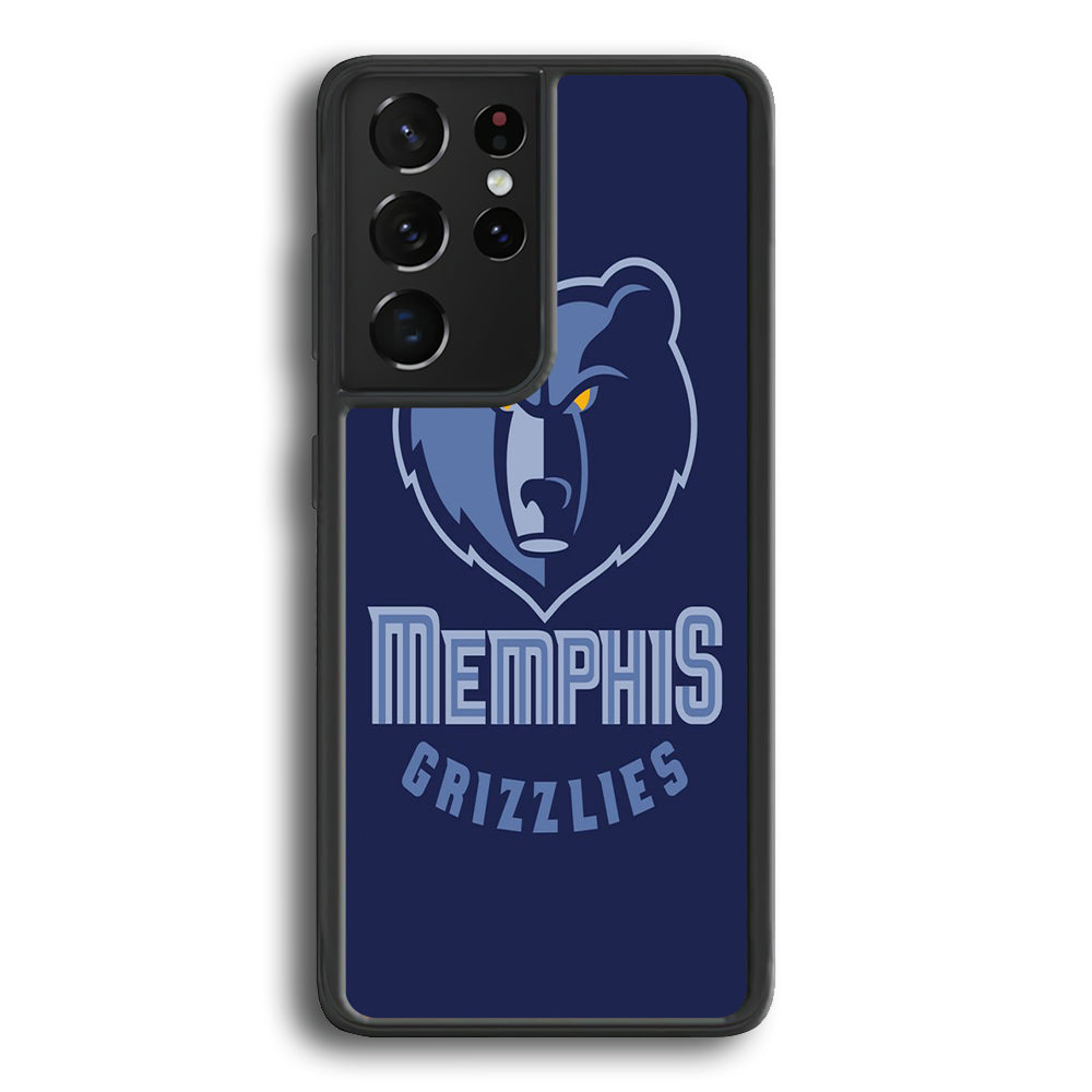 NBA Memphis Grizzlies Basketball 001 Samsung Galaxy S21 Ultra Case-Phone Case-Rubber Black (2D Case)-Altracase