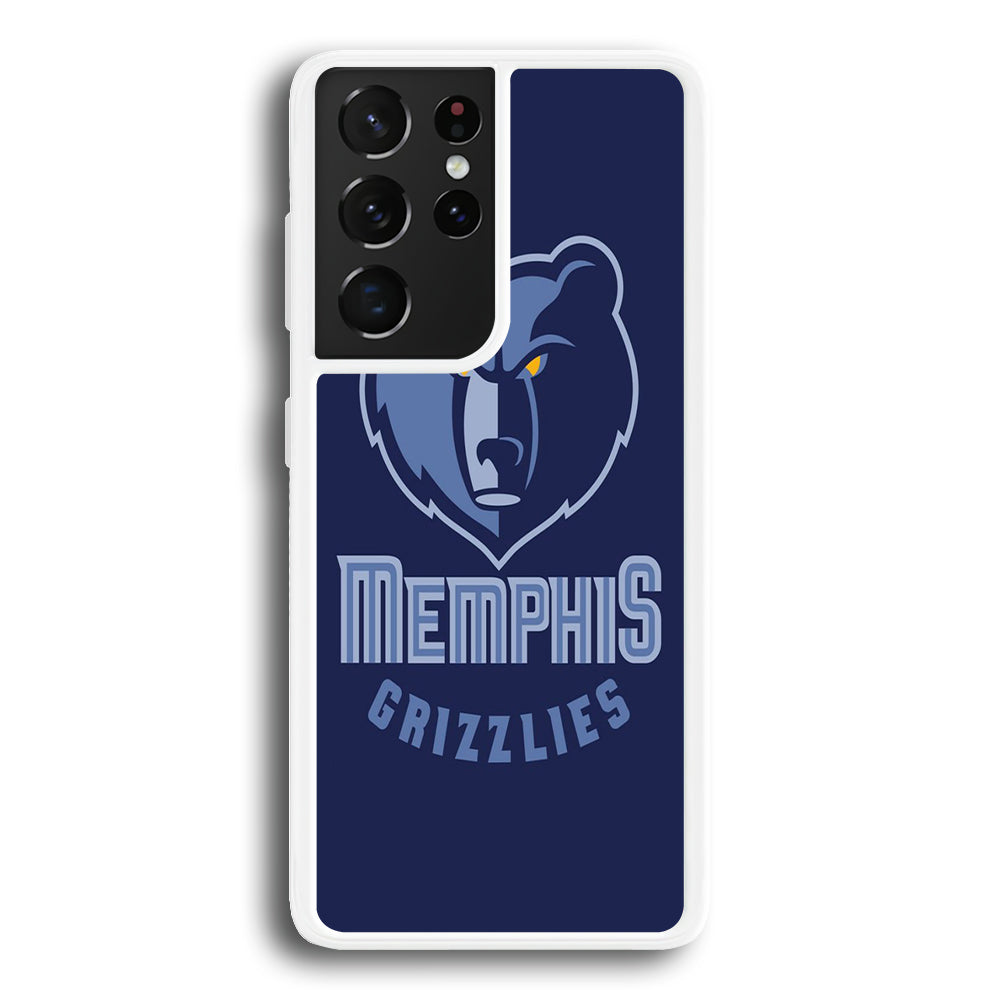 NBA Memphis Grizzlies Basketball 001 Samsung Galaxy S24 Ultra Case-Phone Case-Rubber White (2D Case)-Altracase