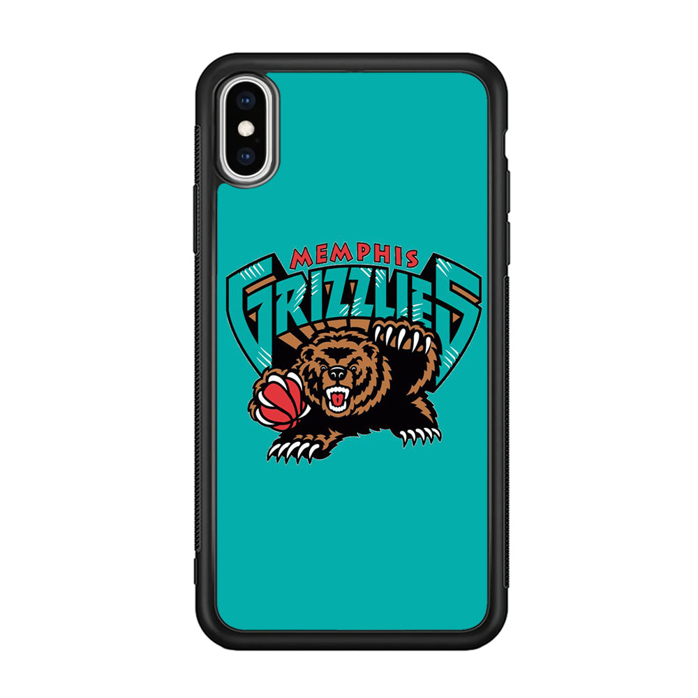 NBA Memphis Grizzlies Basketball 002 iPhone Xs Case-Phone Case-Rubber Black (2D Case)-Altracase