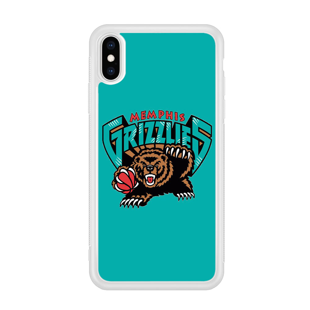 NBA Memphis Grizzlies Basketball 002 iPhone Xs Case-Phone Case-Rubber White (2D Case)-Altracase