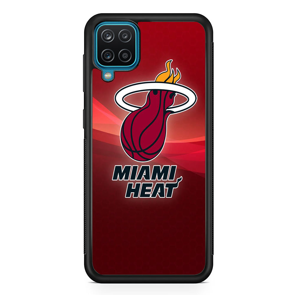 NBA Miami Heat Basketball 001 Samsung Galaxy A12 Case-Phone Case-Rubber Black (2D Case)-Altracase