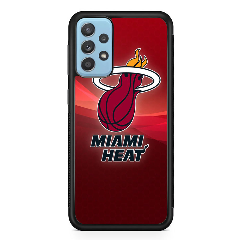 NBA Miami Heat Basketball 001 Samsung Galaxy A72 Case-Phone Case-Rubber Black (2D Case)-Altracase