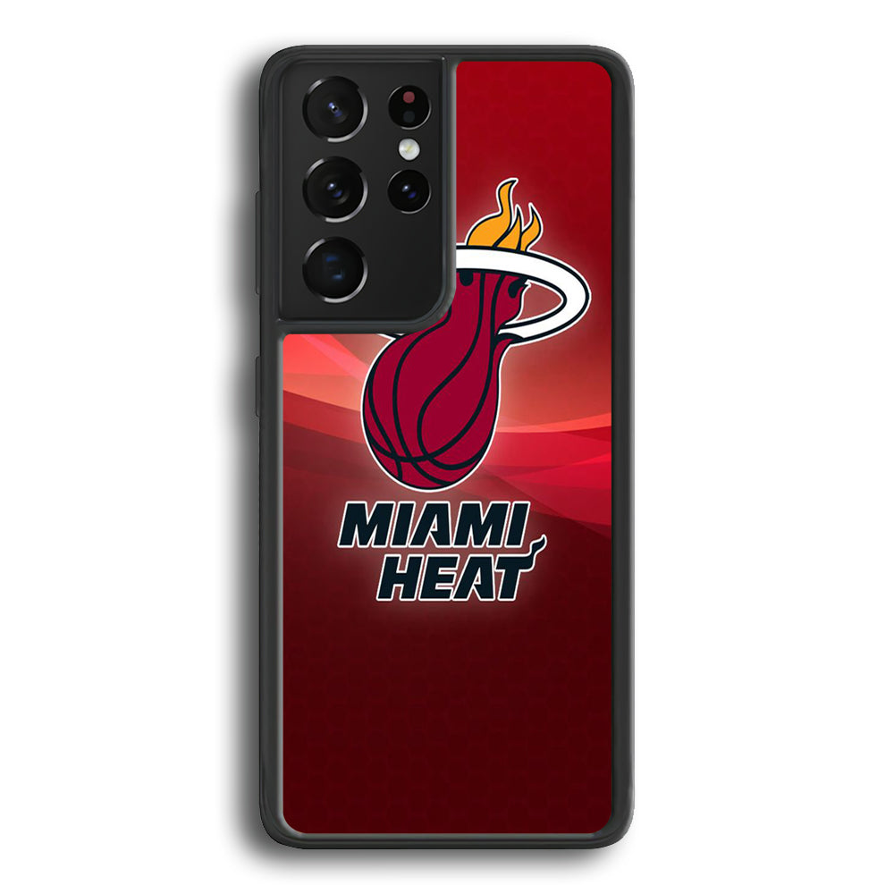 NBA Miami Heat Basketball 001 Samsung Galaxy S25 Ultra Case-Phone Case-Rubber Black (2D Case)-Altracase